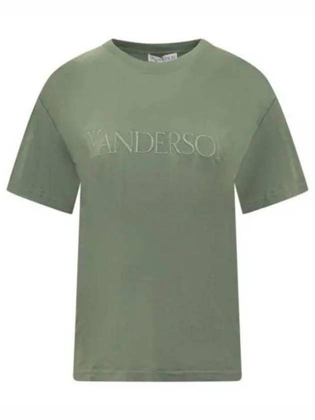 Embroidery Logo Cotton Short Sleeve T-Shirt Green - JW ANDERSON - BALAAN 2