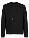 Lens Ribbed Crew Neck Knit Top Black - CP COMPANY - BALAAN 2