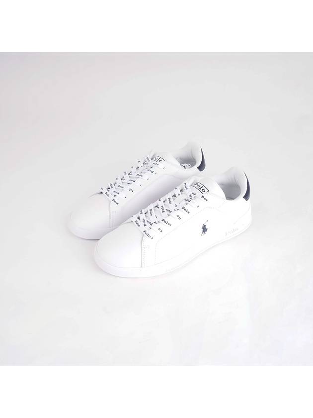 Logo Leather Low Top Sneakers Navy Tab White - POLO RALPH LAUREN - BALAAN 7