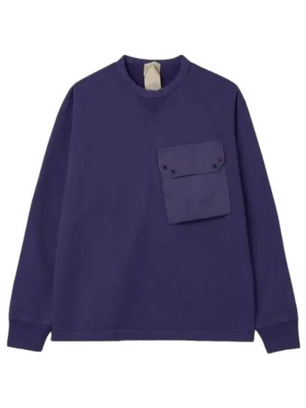 Garment dyed crew neck pocket sweatshirt purple blue 22CTCUF03144774FW22 T shirt - TEN C - BALAAN 1