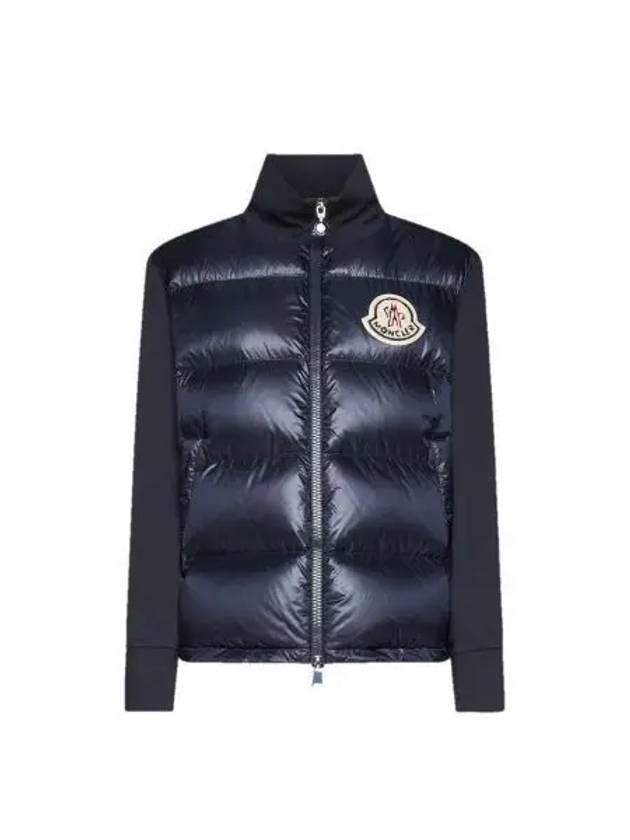 Logo patch knit padded cardigan 8G00014 89A2Y 778 Navy 1084953 - MONCLER - BALAAN 1