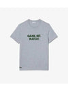 Men s Message Graphic T Shirt Melange Gray - LACOSTE - BALAAN 2