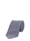 Silk Jacquard Tie Navy - SALVATORE FERRAGAMO - BALAAN 1