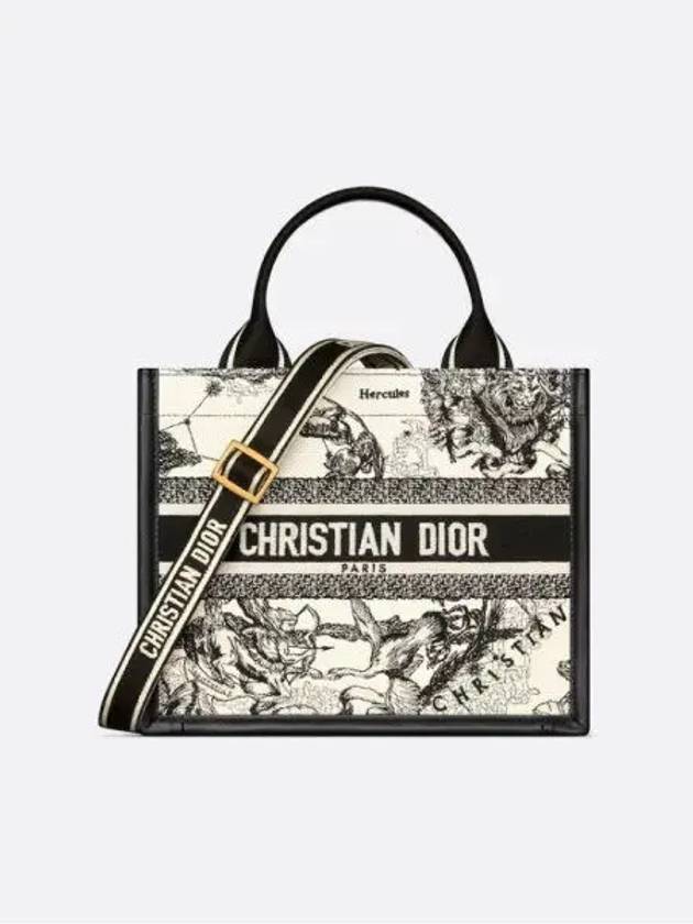 Zodiac Embroidery Small Book Tote Bag Latte - DIOR - BALAAN 1