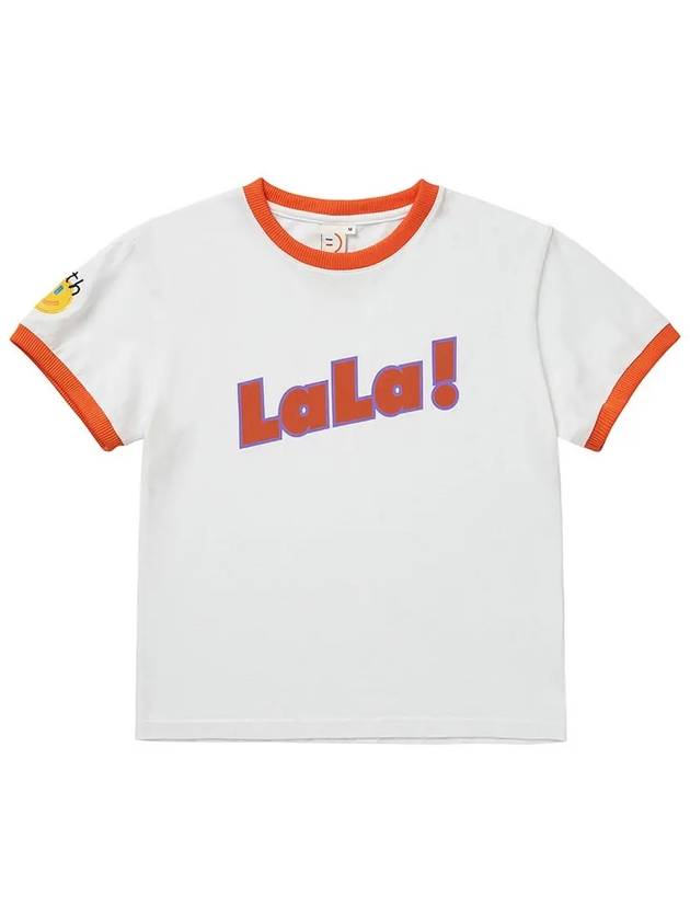 Lala Two-Tone Short Sleeve T-Shirt Blue White - LALA SMILE - BALAAN 4