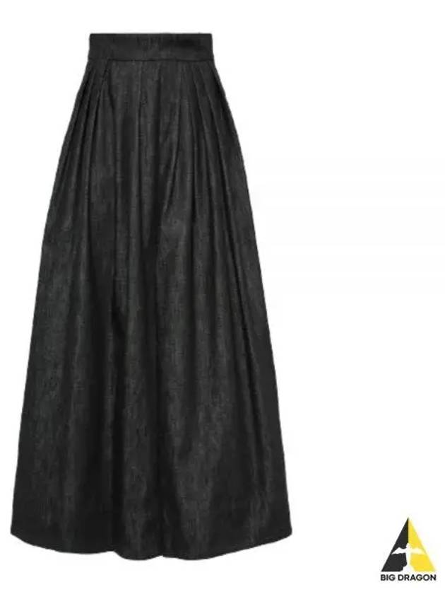 Dindy Cotton Long Pleated Skirt Black - MAX MARA - BALAAN 2