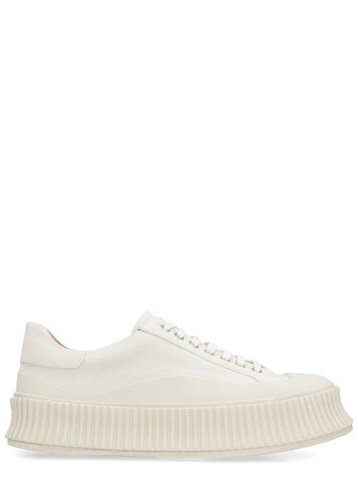 Canvas Platform Low Top Sneakers White - JIL SANDER - BALAAN 2