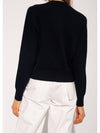 Face Logo Wool Cardigan Black Women s - ACNE STUDIOS - BALAAN 6