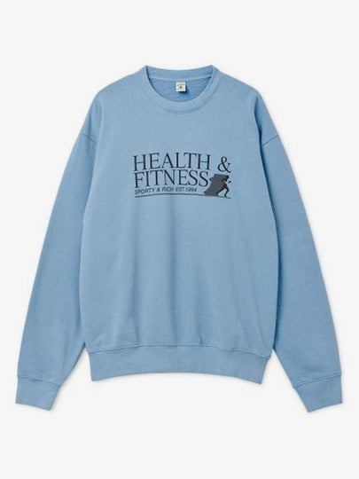 Health Fitness Logo Print Sweatshirt Sky Blue - SPORTY & RICH - BALAAN 2