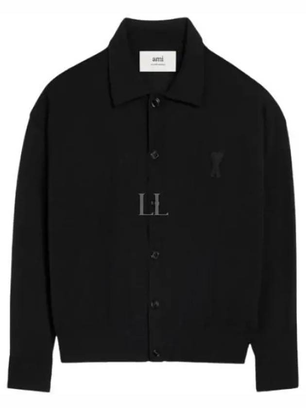 De Coeur Logo Wool Cardigan Black - AMI - BALAAN 2