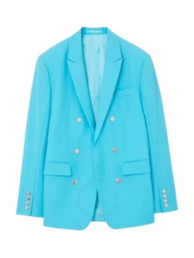 Burberry Men's Bright Opal Blue Wool Tailored Jacket Brand Size 54 US Size 44 - BURBERRY - BALAAN 1