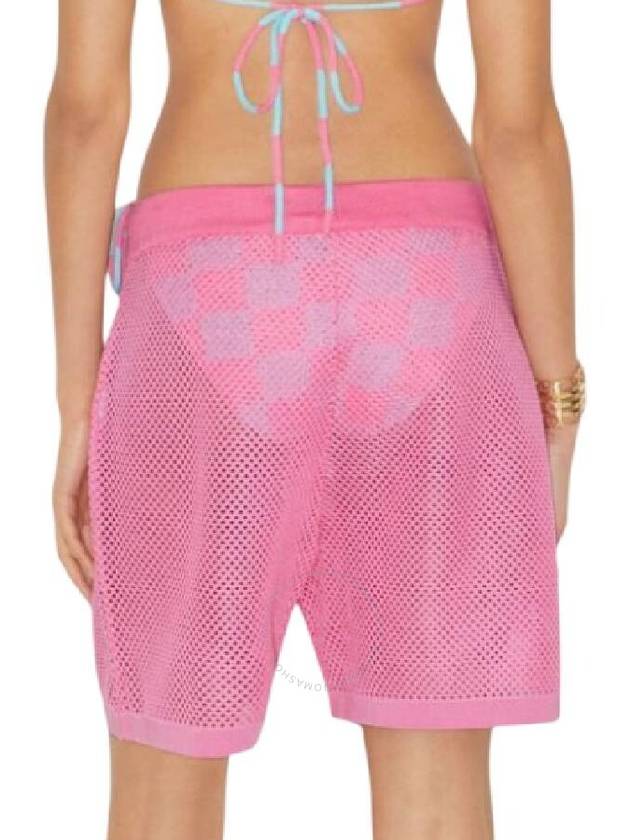 Burberry Ladies Bubblegum Pink Olivier EKD Motif Mesh Shorts Size Medium - BURBERRY - BALAAN 2