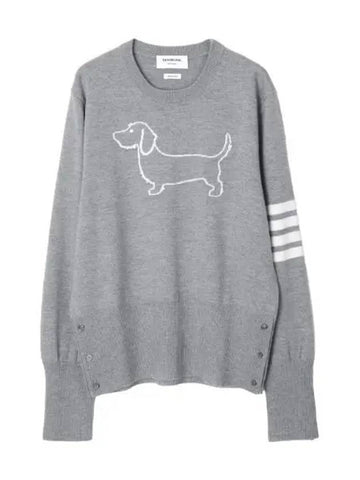 Merino Hector Bar Crew Neck Pullover Men s Knit - THOM BROWNE - BALAAN 1