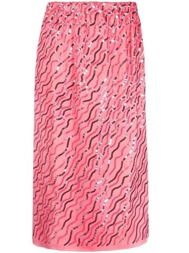 Crepe Satin A-Line Skirt Pink - MARNI - BALAAN 2