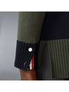 Pattern Intarsia Stripe Cardigan Dark Green - THOM BROWNE - BALAAN 4