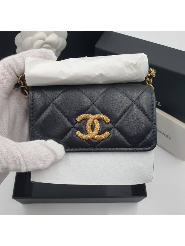 CC logo gold chain mini cross bag black - CHANEL - BALAAN 4