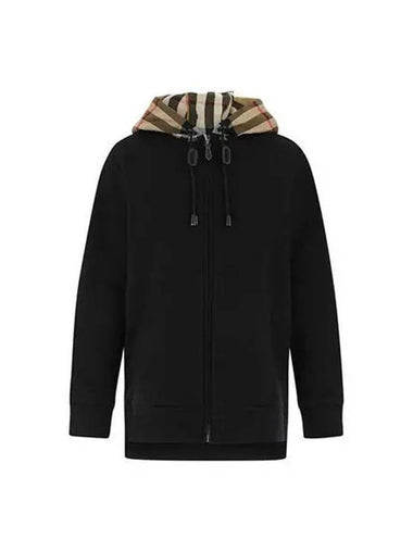 Jacket Women Oversized Vintage Check Hood Black - BURBERRY - BALAAN 1