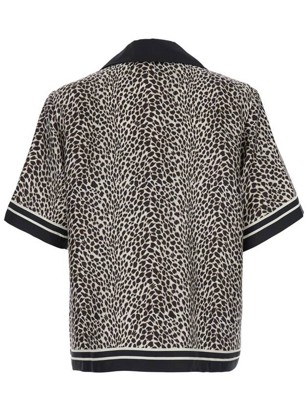 Black Bowling Shirt With Leopard Print In Silk Man - AMIRI - BALAAN 2