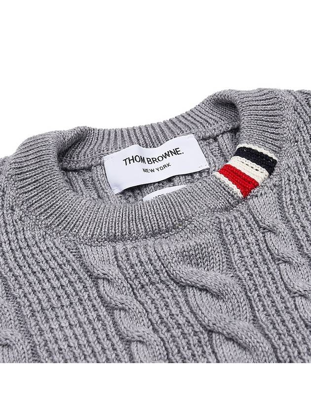 RWB Cable Wool Knit Top Grey - THOM BROWNE - BALAAN 4