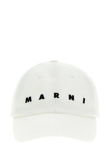 Embroidered Logo Ball Cap White - MARNI - BALAAN 1