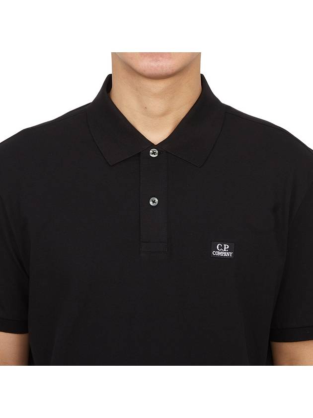 Logo Cotton Polo Shirt Black - CP COMPANY - BALAAN 6