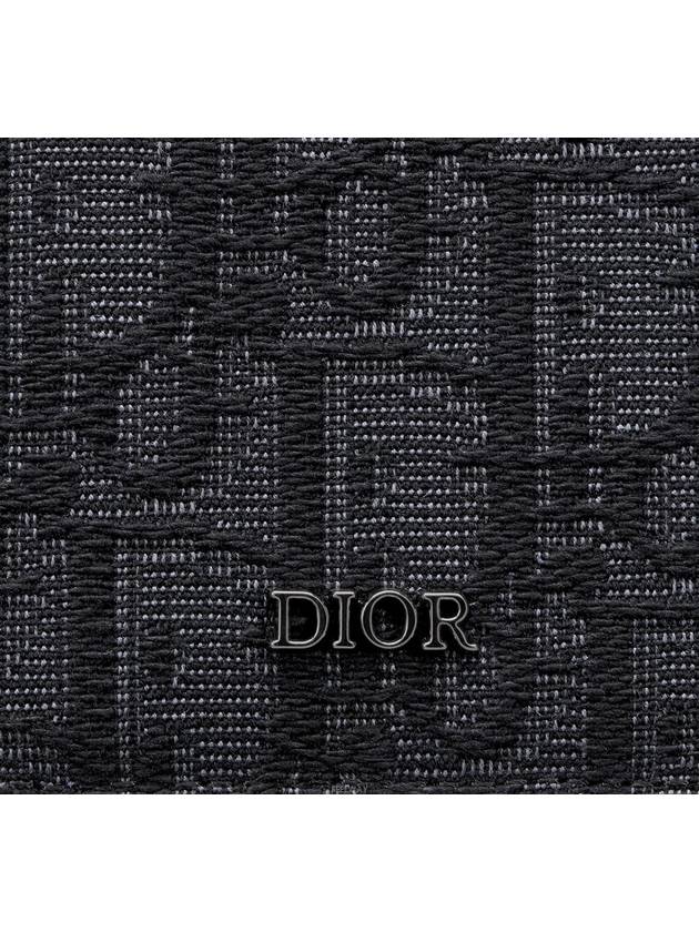 Bi-Fold Card Holder Black  Oblique Jacquard - DIOR - BALAAN 3