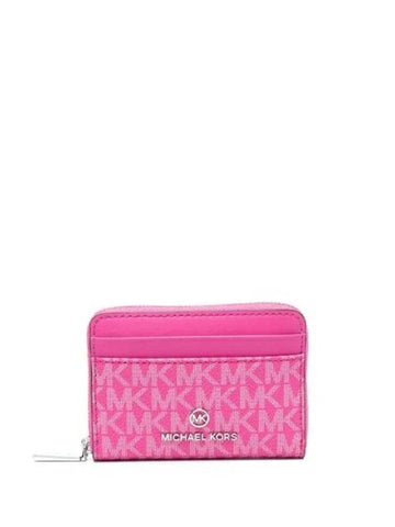 Jet Set Small Logo Card Wallet Pink - MICHAEL KORS - BALAAN 1