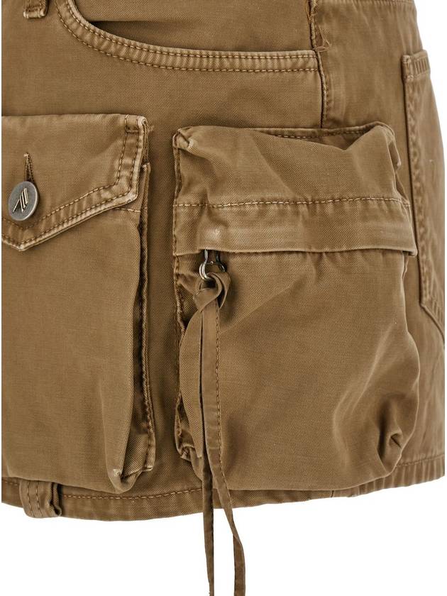 'Fay' Beige Mini-Skirt With Oversized Cargo Pockets In Denim Woman - THE ATTICO - BALAAN 4