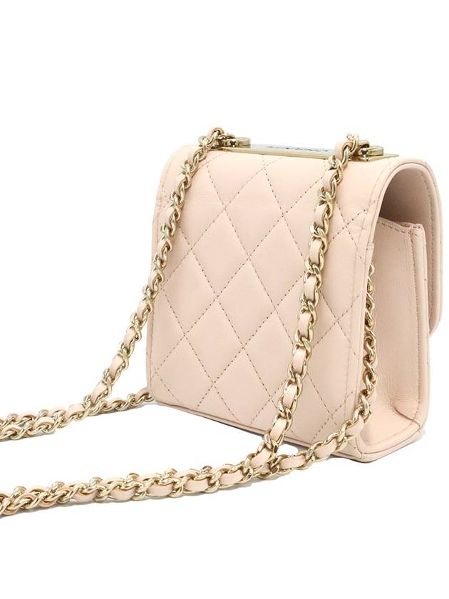 Chanel A81633 Light Beige Lambskin Gold CC Logo Trendy Mini Cross Bag 31st - CHANEL - BALAAN 5