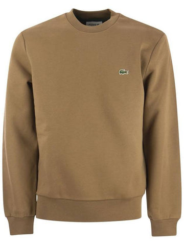 Logo Patch Crewneck Sweatshirt Brown - LACOSTE - BALAAN 1