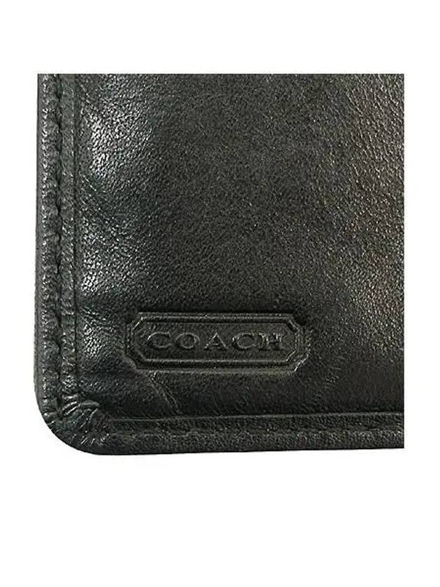 Signature Navy Ladder Blended Medium Wallet - COACH - BALAAN 3