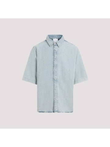 Denim Button Up Long Sleeve Shirt Blue - ACNE STUDIOS - BALAAN 1