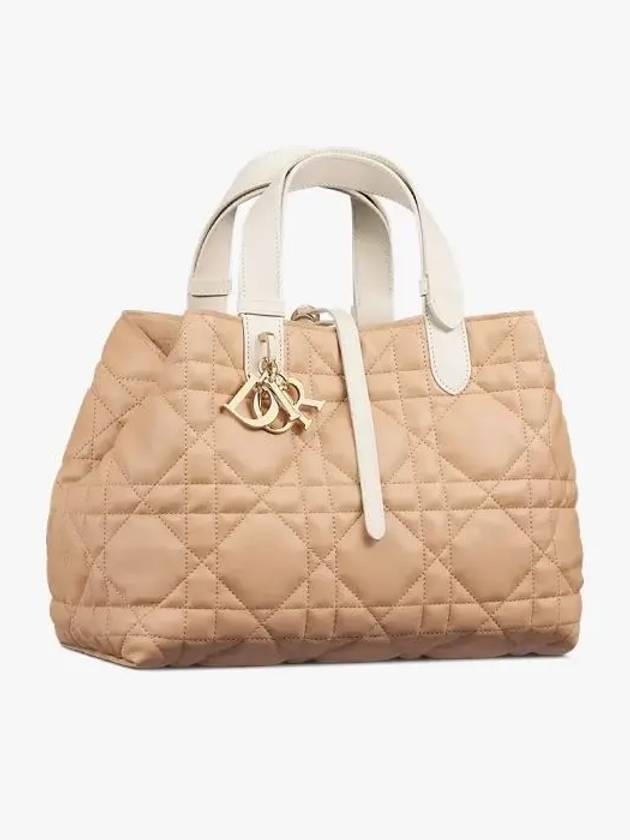 Toujours Macrocannage Calfskin Medium Tote Bag Biscuit - DIOR - BALAAN 3