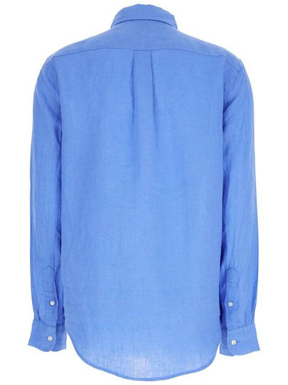 Light-Blue Shirt With Pony Detail On The Front In Linen Woman - POLO RALPH LAUREN - BALAAN 2