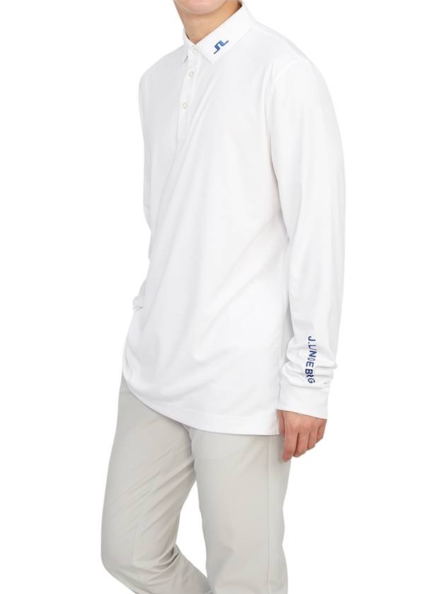 Men's Tour Tech Long Sleeve Polo Shirt White - J.LINDEBERG - BALAAN 6