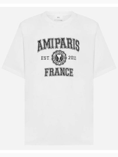 Varsity Logo Short Sleeve T-Shirt White - AMI - BALAAN 2