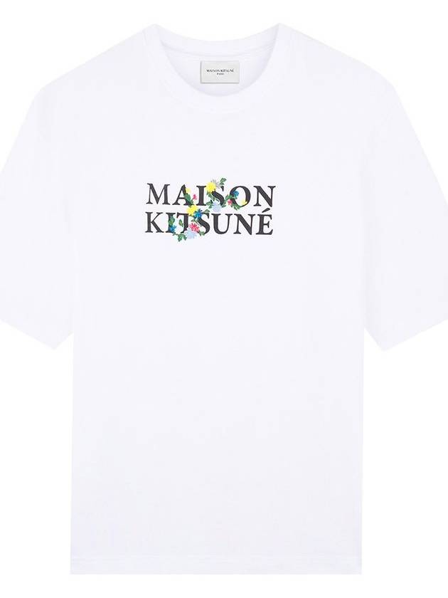 Flowers Oversized Short Sleeve T-Shirt White - MAISON KITSUNE - BALAAN 2