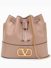 V Logo Signature Chain Napa Leather Bucket Bag Indie Pink - VALENTINO - BALAAN 2