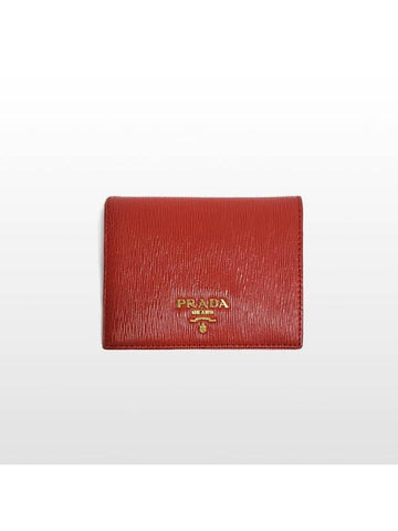 Prada Vitello Move Red Half Wallet 1MV204 - PRADA - BALAAN 1