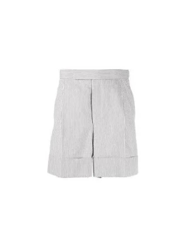 Men's Seersucker Gross Grain Cuff Shorts Medium Grey - THOM BROWNE - BALAAN 2