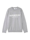 Wool Intarsia Blend Logo Sweatshirt Gray - BURBERRY - BALAAN 2