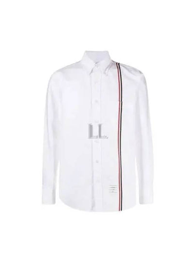 RWB Stripe Cotton Shirt White - THOM BROWNE - BALAAN 2