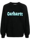 Bubbles Logo Print Sweatshirt Black - CARHARTT WIP - BALAAN 1