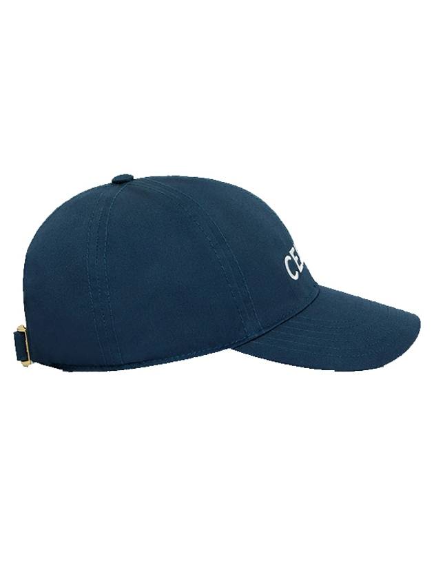 Embroidered Logo Cotton Ball Cap Navy - CELINE - BALAAN 4