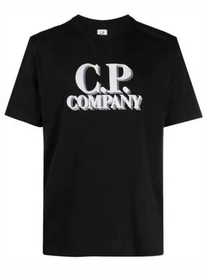 30/1 Jersey Logo Print Short Sleeve T-Shirt Black - CP COMPANY - BALAAN 2