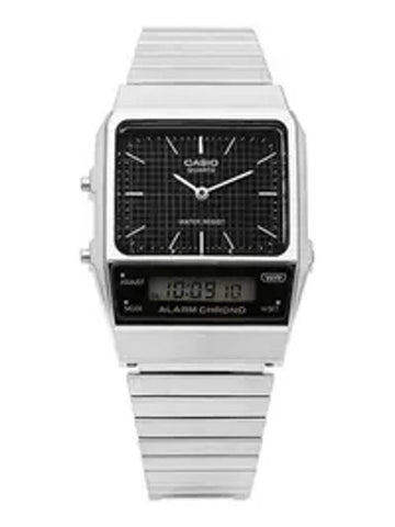 Digital Analog Square Vintage Retro Metal Watch Silver - CASIO - BALAAN 1