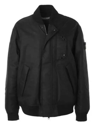 Compass Wappen Logo Twill Padding Bomber Jacket Black - STONE ISLAND - BALAAN 2