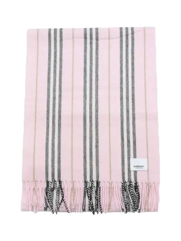 Icon Stripe Cashmere Wool Scarf Pink - BURBERRY - BALAAN 1