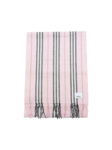 Icon Stripe Cashmere Wool Scarf Pink - BURBERRY - BALAAN 1