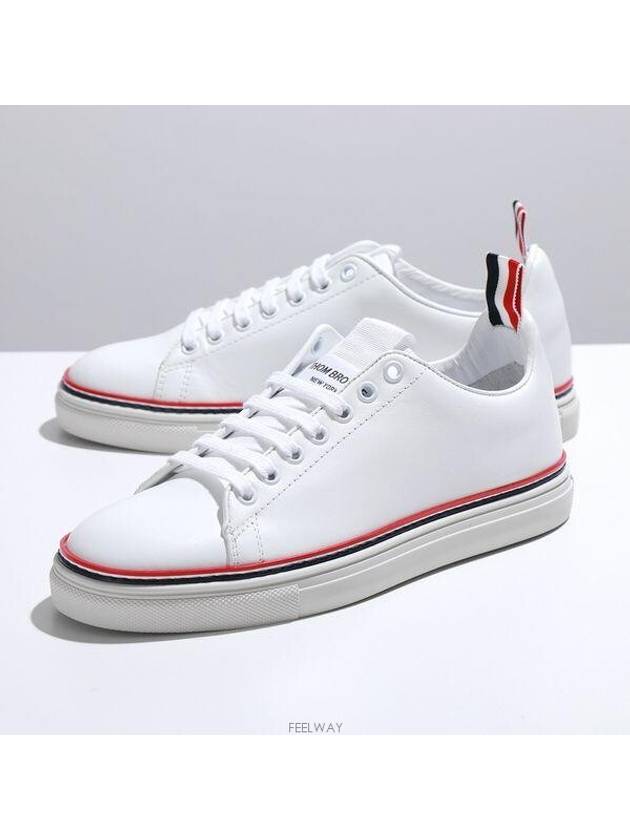 Women's Tennis Striped Low Top Sneakers White - THOM BROWNE - BALAAN 2